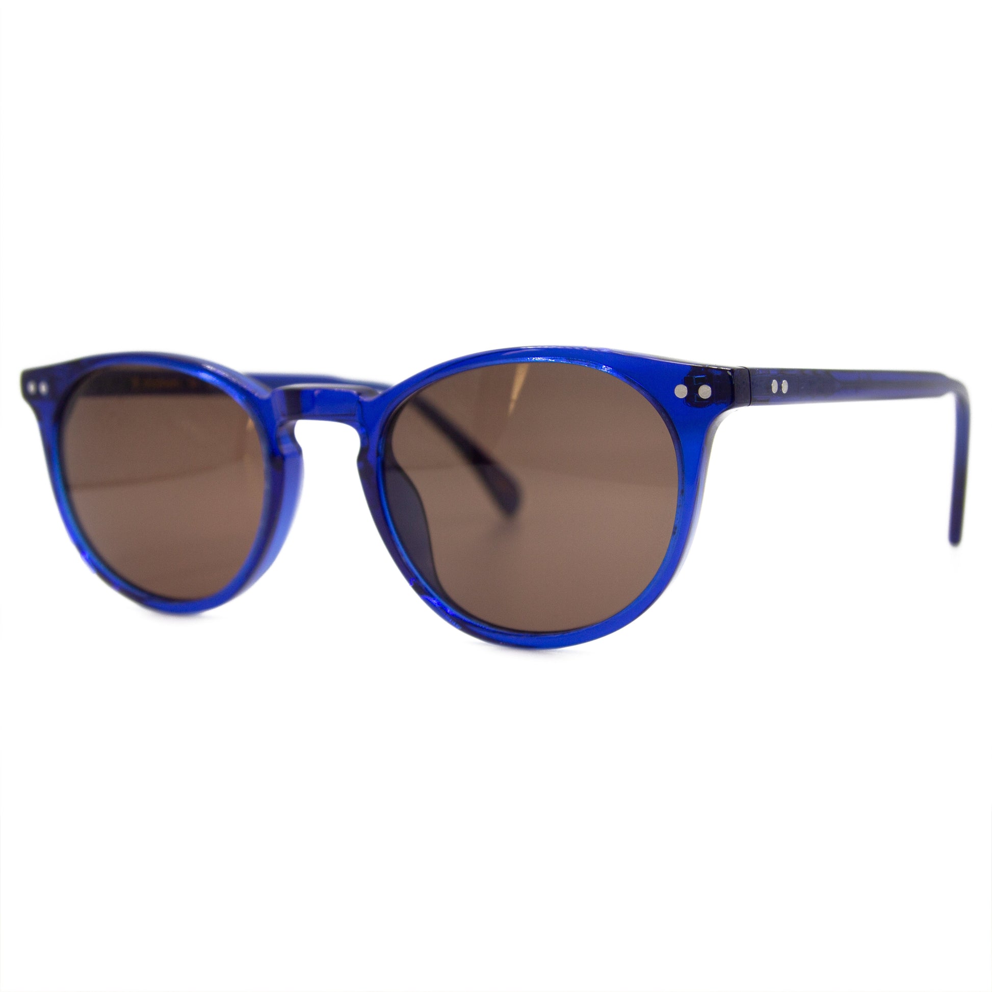 Small Round Blue Sunglasses
