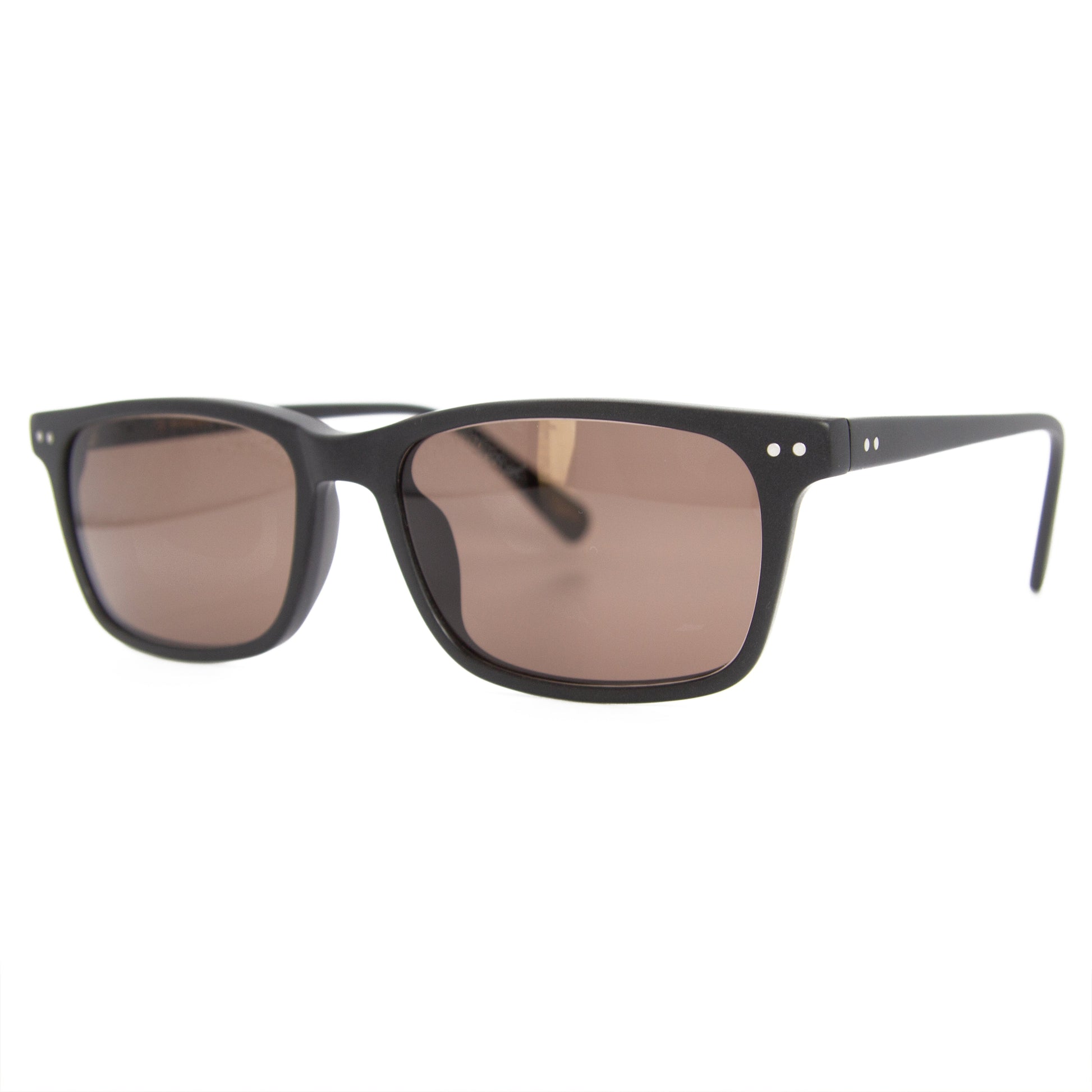 Slim Rectangular Matte Black Sunglasses