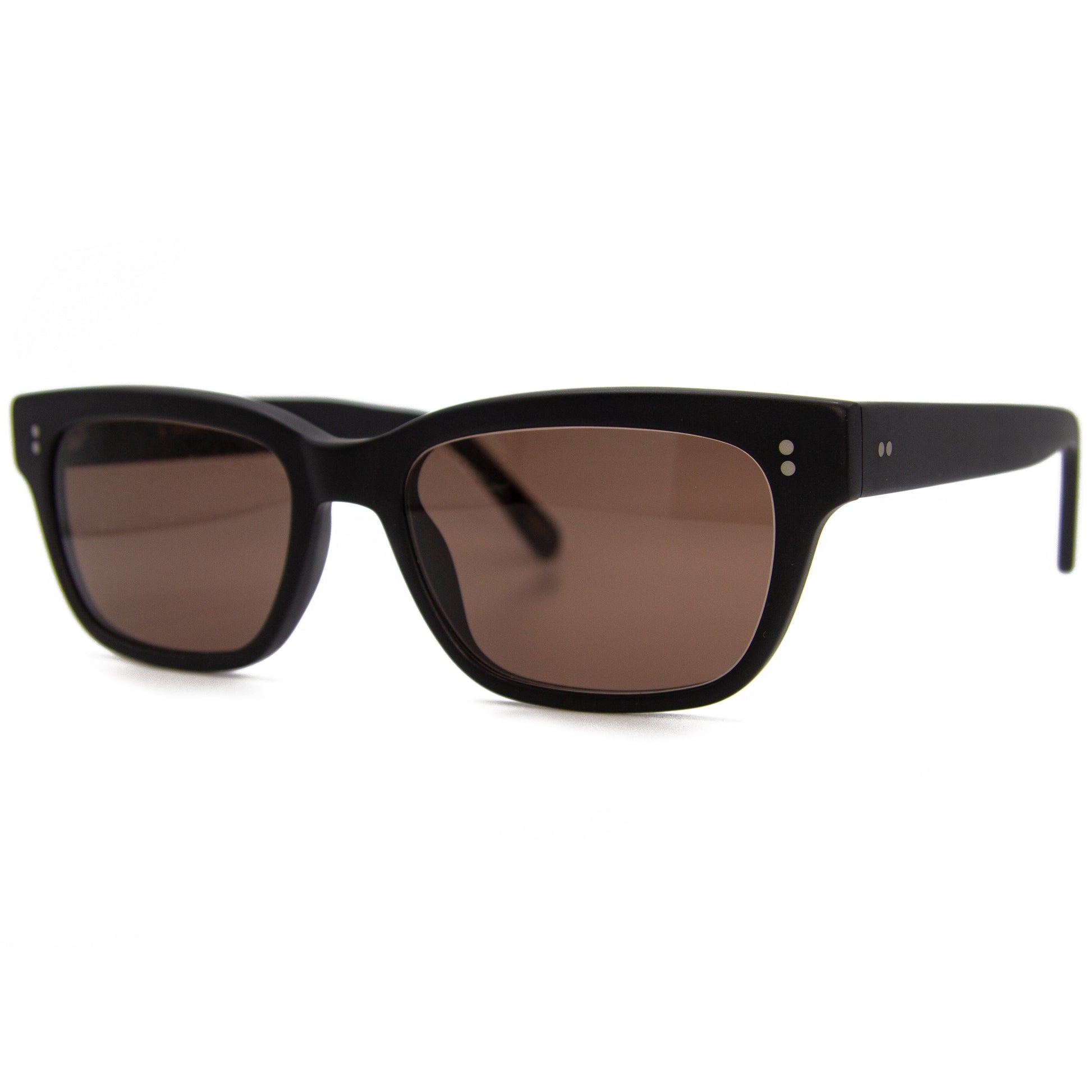 Chunky Rectangular Matte Black Sunglasses